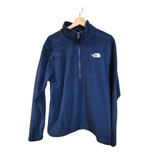 The North Face Mens Navy Blue 1/4 Zip Fleece Jacket Size XL